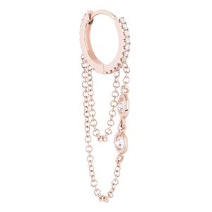 Lady Daisy diamond chain hoop in rose gold